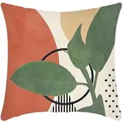 Cushion covers Cushion Covers 50cm x 50cm Geometric Khaki Cushion Covers Invisible Zipper Sofa Cushions Outdoor Cushions Garden Cushions Decorative Pillows Square Pillow Covers(Red Green Leaves,(45x45