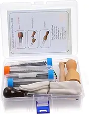 SEWACC 1 Set Needle Felting Kit DIY Craft Tools with Punch Needles Finger Sleeves and Storage Box for Beginners Experienced Complete Wool Felting Supplies