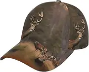 [YANYU] Deer Hunting Print Adjustable Snapback Hat Baseball Cap Comfortable and Stylish for Men and Women Black, Black, One Size