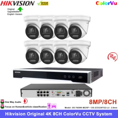Hikvision 8CH 8K CCTV Security System 8MP IP Camera 4K ColorVu Mic Full Color AU