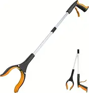Reacher Grabber - Foldable Gripper and Reaching Tool - 32”Extra Long Handy Trash Claw Grabber, Mobility Aid Reaching Assist Tool for Trash Pick Up, Litter Picker, Arm Extension (Orange)