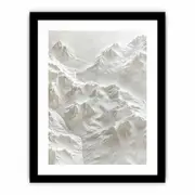Textured Snow Mountian Framed Art