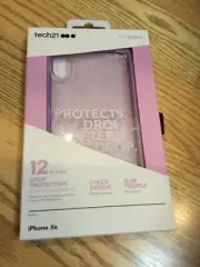 Authentic Tech21 Evo Check Case Cover for iPhone XR - Orchid Pink