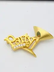 Signed Danecraft Vintage 1980-90s Brooch/Pin Party martini Glass olive