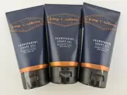 3 x King C. Gillette Transparent Shave Gel White Tea Styling Edging 150ml NEW