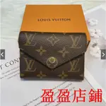 嘉盈二手LV VICTORINE系列經典MONOGRAM原花三折暗釦短夾零錢包卡夾卡包錢包錢夾(咖啡)55454212