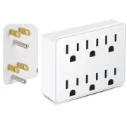 3 Prong Power Strip Outlet Extender, Multi Plug Outlet with 6 Electrical Outl...
