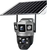 12MP WiFi IP Camera Outdoor Three Screens Panoramic View PTZ IP Camera AI Tracking Security Protection CCTV Video Surveillance(4G Camera only)