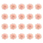 20Pcs 2" Chiffon Flowers Sewing Fabric Flower Appliques for Crafts Light Orange