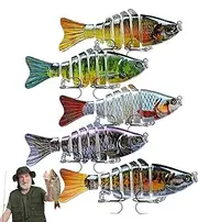 4X Lifelike Fishing Gear Swimming Bait | Multi-Jointed Robotic Swimbait, Fish Lures Swim by Itself Segmented | Bait for Bass for Beginners, Pros