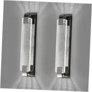Modern Crystal Wall Sconce Lighting with Bubble Crystal 23in-2Pack Black