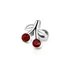 Cherry with Red CZ Surgical Steel Tragus Earrings Stud Cartilage Piercing