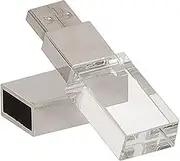 HOPAS New Crystal Transparent Rectangle Genuine USB Flash Drive Wedding Gift Pen Drive,Silver (32GB)