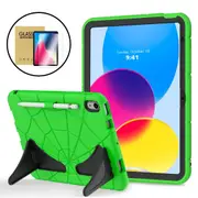 StylePro Combo, iPad 10th generation shockproof case + tempered glass screen protector, green.