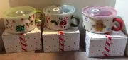 Temp-tations by Tara Winter Whimsy 3 Christmas Soup/Chili Cups / Mugs w/ Lids