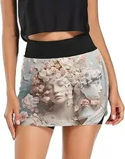 [Joisal] Alligator Bath Cartoon Golf Skorts for Women with Pockets High Waisted Golf Skirts, Short Skirt, Flower Sculpture, Large