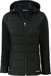 [Cutter & Buck] Ladie's Evoke Hybrid Eco Softshell Recycled Full Zip Womens Hooded Jacket