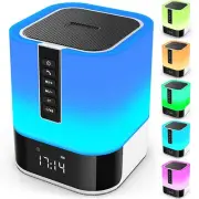 Hetyre Night Light Bluetooth Speaker, 5 in 1 Touch Control Bedside Lamp Dimmable