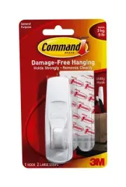 3M Command Adhesive Hook Large White 17003