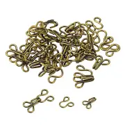 50pcs Copper Sewing Hooks and Eyes for Clothing Trousers Skirt Dress, Bronze