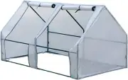 Portable Mini Greenhouse, Greenhouses for Outdoors with Dual Large Zipper Doors