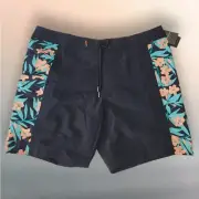 Quicksilver Waterman Size 40 Men Nylon Floral Swim Trunks Board Shorts $80 MSRP