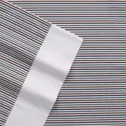 Chaps Brompton Hall 4pc White Blue Striped 18" Deep Pocket Sheet Set - King