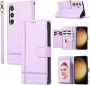 [YocoverTech] for Samsung S24 Plus 5G Case,for Galaxy S25 Plus 5G Wallet Case[5 Card Slots+a Pocket+Mirror] PU Leather Folio Flip Magnetic Cover-Purple