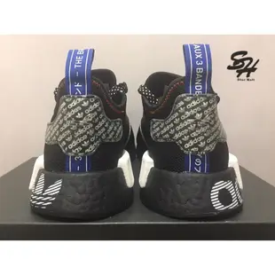 ADIDAS NMD R1 黑藍 滿版 LOGO FV5215