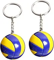 CLISPEED 2pcs Ball Theme Keychain Durable Key Chain Stylish Volleyball Design present for Sports Fans Safe and Key Holder