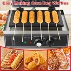 6 Slice Commercial Home Corn/Hot Dog Lolly stick Waffle Maker Machine Non-Stick