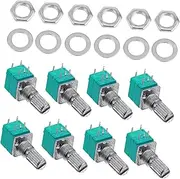 VINTORKY 10pcs 5k Amplifier Potentiometer 5-pin Audio Sealing Potentiometer Volume Control Metal Film