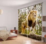 3D Lion tree 53 Blockout Photo Curtain Printing Curtains Drapes Fabric Window AU