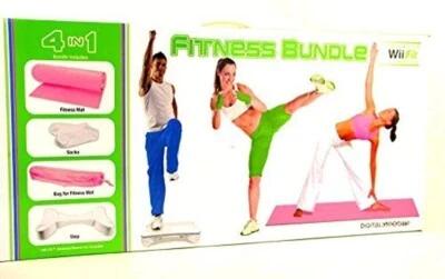 Digital Gadgets 4 in 1 Wii Fit Fitness Bundle Includes Mat Textured Socks & Bag