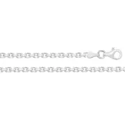 Boys Sterling Silver 3mm Faceted Belcher Chain Necklace