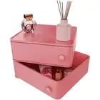 Rotating Makeup Organizer Storage Drawers: Stackable Bathroom Vanity Box Desk