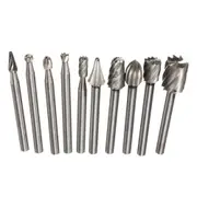 10Pcs 1/8 Inch Shank Milling Rotary File Burrs Bit Set Wood Carving Rasps Grinding Head