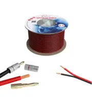 100ft Speaker Cable 16AWG CL3 Rated Bulk In Wall Audio Wire 16/2 Gauge Black/Red