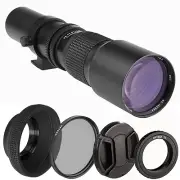 Opteka 500mm f/8 HD Telephoto Preset Lens for Panasonic Lumix DMC-G5 GH3 GF6 G6