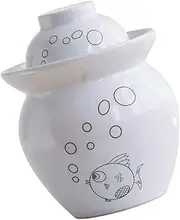 Ceramic Kimchi Jar Pickle Sealed Jar Pickles Sauerkraut Jar Sealing Pickle Jar Onggi Kimchi Pot Crock Fermenting Jar Water Seal Airlock Fermenting Containers Ceramics Ceramic Pot