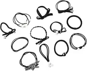 Baluue 1set Pearl Beaded Hair Ties High Elastic Ponytail Holders for Fashion Stylish Hair Accessories for Everyday Wear Present for Friends Family Casual Black Design