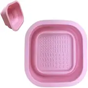 Foldable Silicone Makeup Brush Cleaner Bowl Face Mask Bowl - Etercycle Portable Cleaning Tool for Brushes, Powder Puffs, and Sponges (Pink)