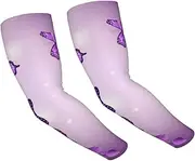 [FHEDVBN] Purple Butterflies Arm Sleeves Compression Arm Covers for Men Women Outdoor Sun Sleeves Cooling Sports Sleeve, Black