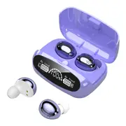 Mini In-Ear Wireless TWS Bluetooth Headphones 5.1 Stereo Headphones With Mic For Sports Listening To Music - Purple