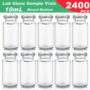 2400pcs 10ml HPLC GC Headspace Vials 20mm Crimp Top Clear Glass Bottles Bevelled