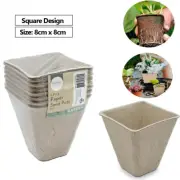 Biodegradable Seedling Pots Seed Starting Garden Nursery Paper Pulp Pots 8x8cm