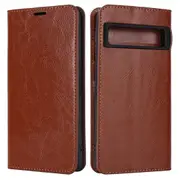 Genuine Cow Leather Cover For Google Pixel 8 Pro Crazy Horse Texture Wallet Stand Phone Case