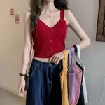 針織吊帶背心女外穿美背內搭短版打底小上衣 KNITTED SUSPENDER TANK TOP FOR WOMEN'S