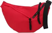 [Generic] Canvas Casual Shoulder Bag Stylish Dumpling Bag Simple Crossbody Sport Bag (Red)