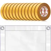 12 Rolls Heavy Duty Banner Hem Tape 1" x 90 ft Double Sided clear, yellow